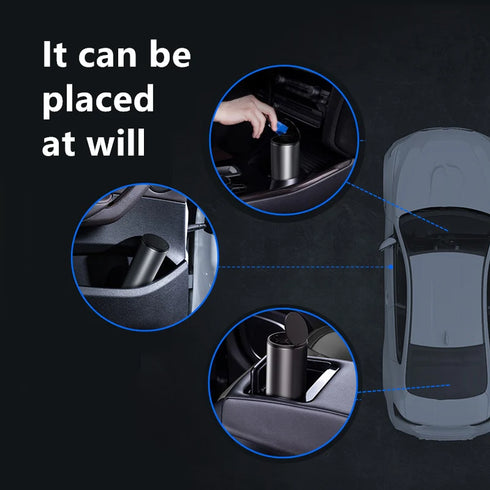 Baseus Alloy Car Trash Bin - Compact Garbage Can for Auto - Vehicle Dustbin & Storage Holder